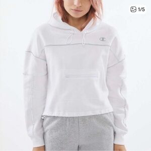 Champion x Urban Outfitters Exclusive White Reflective Hoodie Sweatshirt